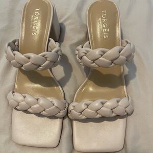 Torgeis Women's Cream Braided Sandals
